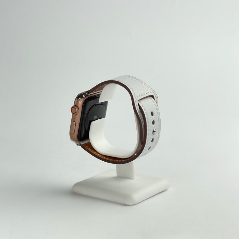 Кожаный ремешок Leather Rivet Clasp на Apple Watch 38/40/41mm White